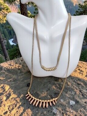 Goldtone Two-Layer Pendant Necklace